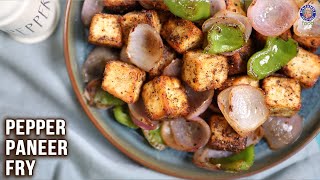 Pepper Paneer Fry Recipe  Fried Pepper Paneer  Paneer Starter Recipes  Quick amp Easy  Varun [upl. by Clite]