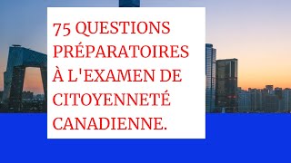 Un ensemble de questions préparatoires à lexamen de citoyenneté canadienne [upl. by Acina]