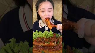 Calcium intake of Chinese food feet chineseeating food mukbang eating chinesechinese [upl. by Nwatna]