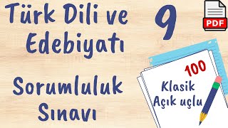 Türk Dili ve Edebiyatı 9 Sınıf Sorumluluk Sınavı Soruları Yazılının PDF si açıklamada 2023 [upl. by Kurth134]