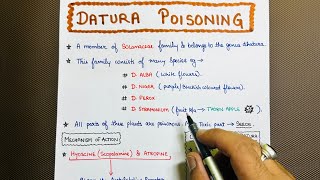 Dhatura Poisoning  Short Notes  Forensic Toxicology [upl. by Akital466]