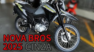 LANÇAMENTO DA NOVA NXR BROS 160 CINZA 2025 l Confira em detalhes as principais novidades [upl. by Mcmullan181]