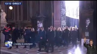 Le cercueil de Johnny Hallyday entre dans l’église de la Madeleine [upl. by Nnyre]