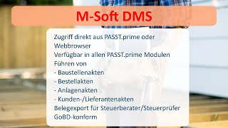 Handwerkersoftware PASSTprimeTeil 23 MSoft DMS [upl. by Guglielma]