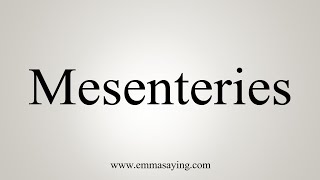 How To Say Mesenteries [upl. by Uriiah698]