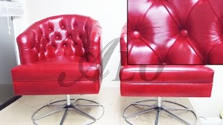 HOW TO REUPHOLSTER A LEATHER TUFTED TUB CHAIR  ALO Upholstery [upl. by Noiroc]