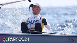 Matt Wearn repeats in mens dinghy sailing gold for Australia  Paris Olympics  NBC Sports [upl. by Maisel]