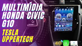 Central Multimídia Tesla Civic G10 Uppertech  Processador OctaCore  4Gb ram  64Gb rom  Chip 4G [upl. by Allehs]