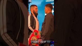 Artur Beterbiev STARES DOWN Dmitry Bivol in FIRST face off [upl. by Gnay]