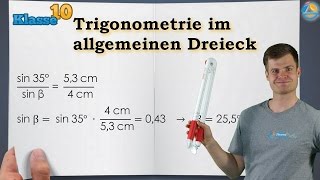 Trigonometrie im allgemeinen Dreieck  Klasse 10 ★ Wissen [upl. by Also32]