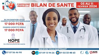 ANNONCE  CAMPAGNE SOCIALE DE SANTE 2024 DU 05 AU 11 FEVRIER [upl. by Whitelaw]