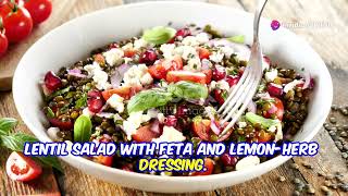 Mediterranean Lentil Salad with Feta amp Lemon dressing [upl. by Simmie]