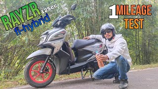 RAYZR FI HYBRID MILEAGE TEST  125cc scooter BS6  1liter Mileage Test  Bharghav [upl. by Corwin969]