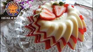 Gelatina de Fresas con Crema [upl. by Ardnala868]