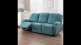 Large Leaf Three Seater Recliner Sofa Cover Installation Video [upl. by Montford]