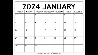 How to get free printable January 2024 calendar  Axnent [upl. by Alolomo457]