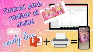 Como hacer el molde de una cajita para cotillón Candy box en PowerPoint  milk box [upl. by Sueaddaht]