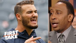 Stephen A laughs at the Bears for passing up Pat Mahomes to draft Mitchell Trubisky  First Take [upl. by Ahcropal]