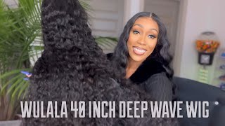 BEST 40 INCH DEEP WAVE WIG EVER 13x6 LACE FRONTAL LOOSE DEEP WAVE WIG ALIEXPRESS WULALA HAIR CURLY [upl. by Leirbaj]