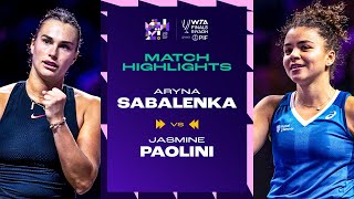 Aryna Sabalenka vs Jasmine Paolini   2024 WTA Finals Riyadh Group Stage  Match Highlights [upl. by Bartlett]