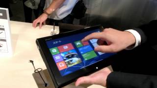 Windows8のタッチ操作！ タブレットモードのVAIO Duo 11【動画で見る新型VAIO】 [upl. by Adara]