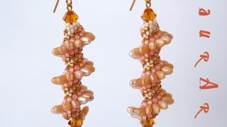 DIY TUTORIAL orecchini SunRizoSunRizo earrings simple beadwork Cellini Spiral [upl. by Arinayed899]