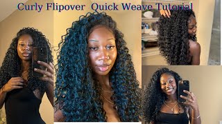 Curly Flip Over Quick Weave Tutorial Ivy InspiredMK IMANI [upl. by Nivled]