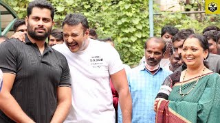 Darshan Happy Moments At Kranti Movie Muhurtha  D Boss New Movie Kranti  Darshan Rachita Ram Film [upl. by Hanyaz]