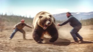 Men Try to Fight Away Grizzly Bear But Instantly Regret It [upl. by Gula971]