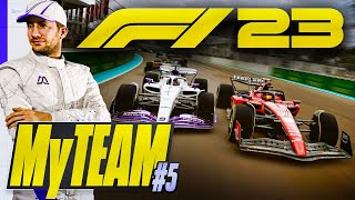 WE GOT A RED FLAG  F1 23 My Team Career Part 5 Miami GP [upl. by Quennie]