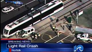 Van crashes into light rail  530 pm [upl. by Minny]