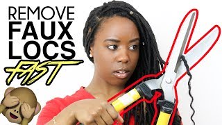 How to Remove Goddess Faux Locs  Protective Style with Marley Locs [upl. by Lengel170]