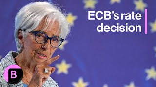 ECB Cuts Rates Lagarde Press Conference [upl. by Yniattirb]