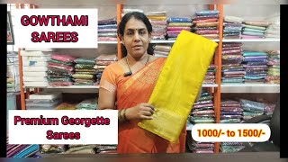 Premium Georgette saree Best Seller GOWTHAMI SAREESKR puram Banglore [upl. by Ariahay770]