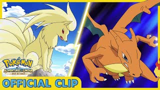 Ninetales vs Charizard  Pokémon BW Adventures in Unova and Beyond  Official Clip [upl. by Eluj165]