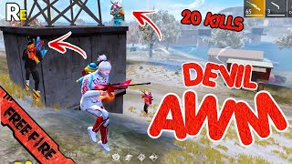 REAWM 20Kills 💪Devil Awm🔥 99 Headshot Rate ⚡ Solo Vs Squad Full Gameplay  intel i5 🖥 Freefire [upl. by Kalila667]