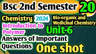 Bsc Semester 2nd Chemistry Unit6 Most Important Questions with Answers yourbscguide bsc chemistry [upl. by Hendon541]