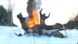 MY SNOWMOBILE CAUGHT ON FIRE [upl. by Nomi878]