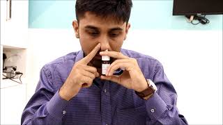 Nasal spray technique video  how to use a nasal saline spray [upl. by Orat]