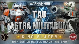 Astra Militarum vs Tau Empire Warhammer 40K Battle Report 10th Edition 2000pts [upl. by Zulema894]