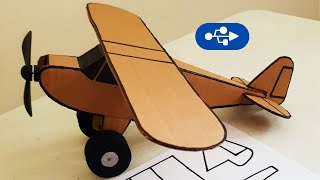 AVION DE CARTON CON MOTOR USB  COMO HACERLO FACIL CON PLANTILLA Y EXPLICADO PASO A PASO [upl. by Nasya]