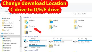 How to change download location windows 10 [upl. by Dlawso]