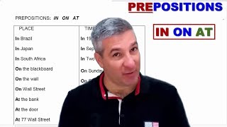 Como usar as preposições IN ON e AT em inglês AULA COMPLETA [upl. by Adle]