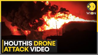 Houthis release footage of Yafa drone which was used to attack Tel Aviv on July 19  WION [upl. by Navy]