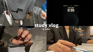 【Eng】study vlog｜530起き女子大学生の日常👧🏻📑｜勉強モチベを出す3つの方法📍｜高校時代の部活仲間と激アツな夜を過ごした日🍻｜ネイルカフェ購入品紹介 [upl. by Caines]