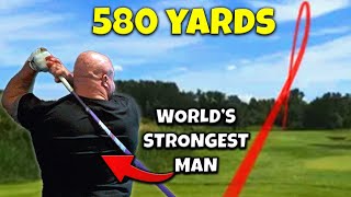 World’s Strongest Man Attends Long Drive Tournament [upl. by Anej]