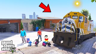 Franklin and Shinchan Enjoy Train Jo Journey From Los Santos TO Factory in GTA V [upl. by Xad116]