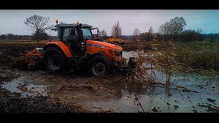 PŁYWAJĄCY TRAKTOR  czyli talerzowanie w błocie z MF 7614 granosystem LukmenTV [upl. by Erastes]