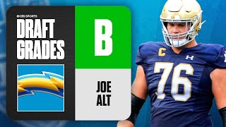 2024 NFL Draft Grades Chargers select Joe Alt No 5 Overall  CBS Sports [upl. by Zelig]