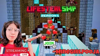 New Best ☺️ Lifesteel SMP♥️💔MINEGIRL POOJA minecraftpvp lifesteel shortsfeed shorts shortslive [upl. by Elish174]